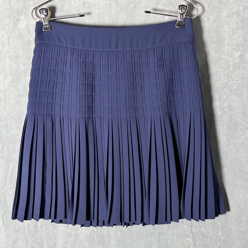 J.Crew Navy Blue Pleated Mini Skirt Drop Waist Accordion Womens 00